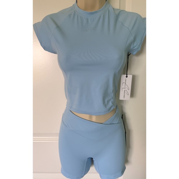 Chanelle Couture Pants - Chanelle Couture Powder Blue 2-Piece Activewear Set - Size S - NWT